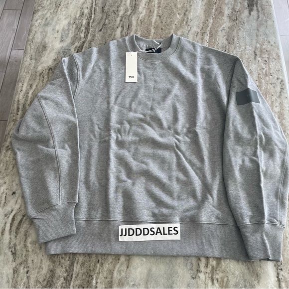 Y-3 Sweatshirt FT Crew Heather Gray IB4798 Adidas Yohji Yamamoto Men’s Sz M NWT - Picture 1 of 12